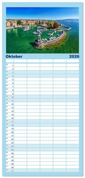 Produktbild: Familienplaner 2026 - Lindau - Juwel am Bodensee mit 5 Spalten (Wandkalender, 21 x 45 cm) CALVENDO