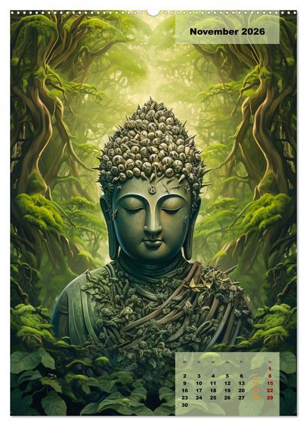 Produktbild: Jade Buddha - Finde die innere Mitte (hochwertiger Premium Wandkalender 2026 DIN A2 hoch), Kunstdruck in Hochglanz