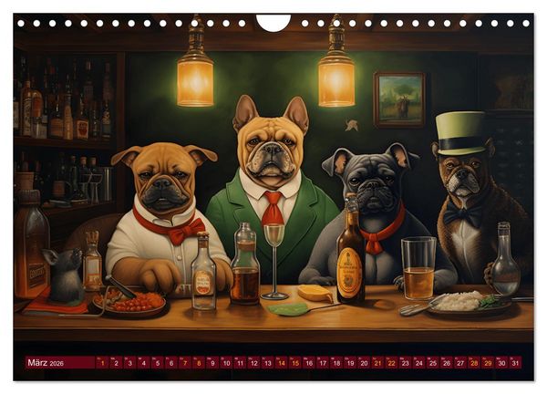 Produktbild: Boteros Hunde - Kunstvoller Kalender im Stile des Boterismo (Wandkalender 2026 DIN A4 quer), CALVENDO Monatskalender