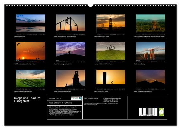 Produktbild: Berge und T&auml;ler im Ruhrgebiet (hochwertiger Premium Wandkalender 2026 DIN A2 quer), Kunstdruck in Hochglanz