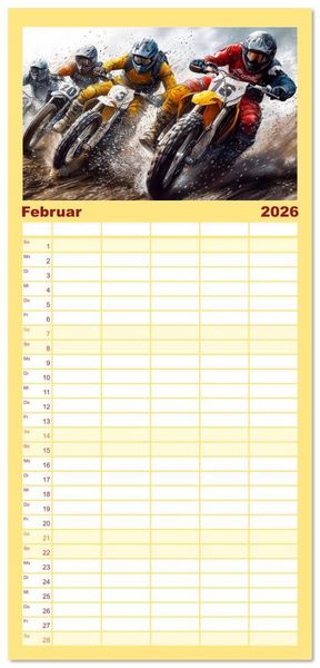 Produktbild: Familienplaner 2026 - Motocross - Highspeed durch das Jahr mit 5 Spalten (Wandkalender, 21 x 45 cm) CALVENDO