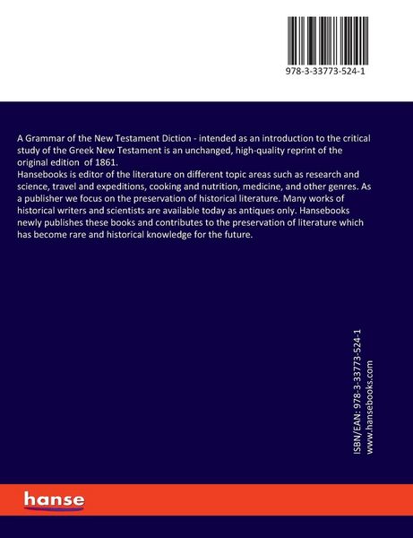 Produktbild: A Grammar of the New Testament Diction