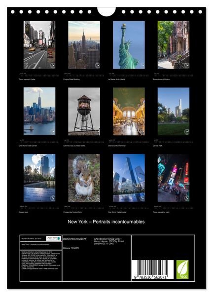 Produktbild: New York &ndash; Portraits incontournables (Calendrier mural 2026 DIN A4 horizontal), CALVENDO calendrier mensuel
