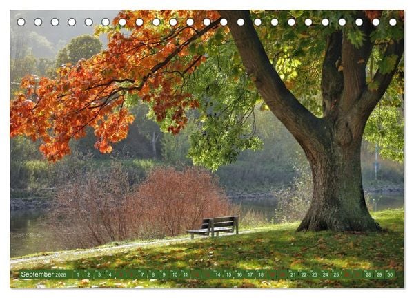 Produktbild: Sch&ouml;ne Aussichten B&auml;nke zum Verweilen (Tischkalender 2026 DIN A5 quer), CALVENDO Monatskalender