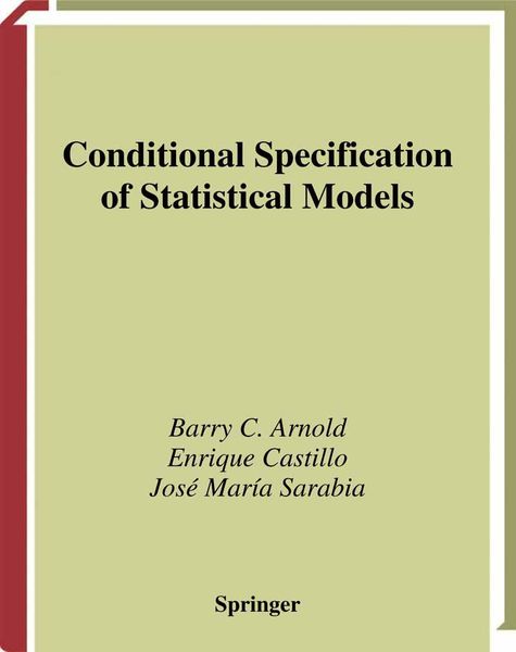 Produktbild: Conditional Specification of Statistical Models