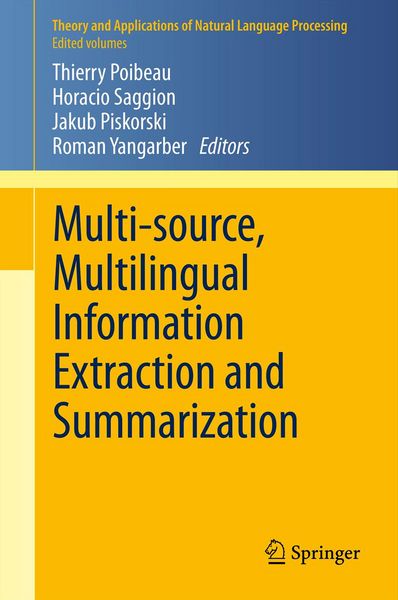 Produktbild: Multi-source, Multilingual Information Extraction and Summarization