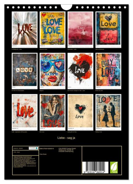 Produktbild: Liebe - sag ja (Wandkalender 2026 DIN A4 hoch), CALVENDO Monatskalender