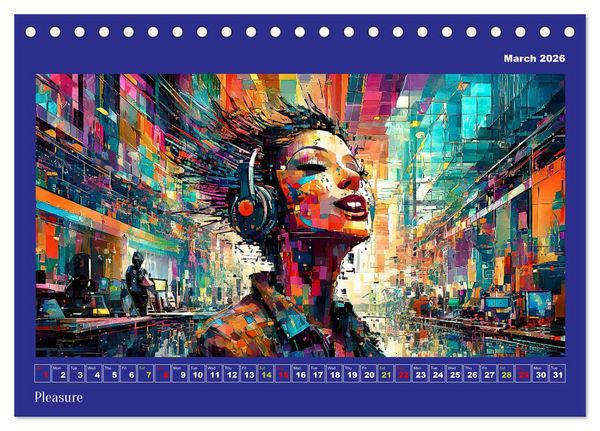 Produktbild: Pixelated Passions (Desk Calendar 2026 DIN A5 landscape), CALVENDO 12 Month DeskCalendar