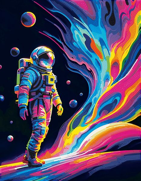 Produktbild: DIAMOND DOTZ - Diamond Painting Neon Astronaut Weltall