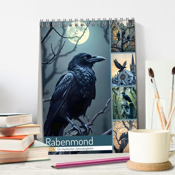 Produktbild: Rabenmond - Ein mystischer Jahresbegleiter (Tischkalender 2026 DIN A5 hoch), CALVENDO Monatskalender
