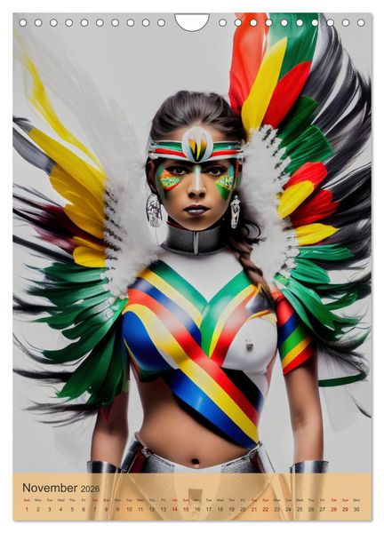 Produktbild: American beauties in a feather style (Wall Calendar 2026 DIN A4 portrait), CALVENDO 12 Month Wall Calendar