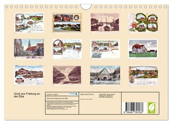 Produktbild: Gru&szlig; aus Freiburg an der Elbe (Wandkalender 2026 DIN A4 quer), CALVENDO Monatskalender