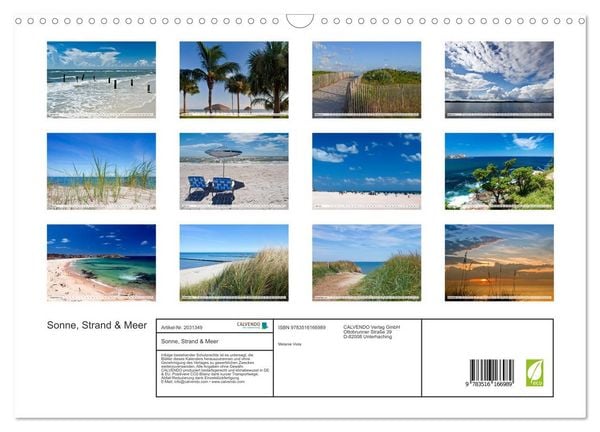 Produktbild: Sonne, Strand & Meer (Wandkalender 2026 DIN A3 quer), CALVENDO Monatskalender
