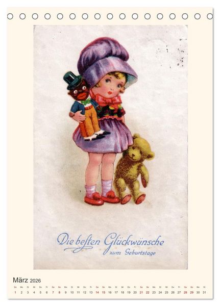 Produktbild: Erste Liebe - Teddyb&auml;ren auf alten Ansichtskarten (Tischkalender 2026 DIN A5 hoch), CALVENDO Monatskalender