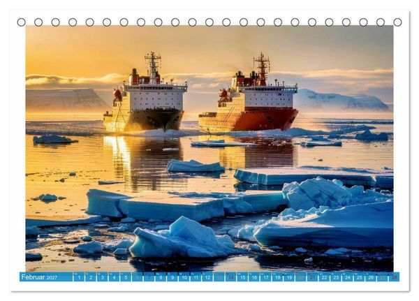 Produktbild: Eisbrecher in der Arktis (Tischkalender 2027 DIN A5 quer), CALVENDO Monatskalender