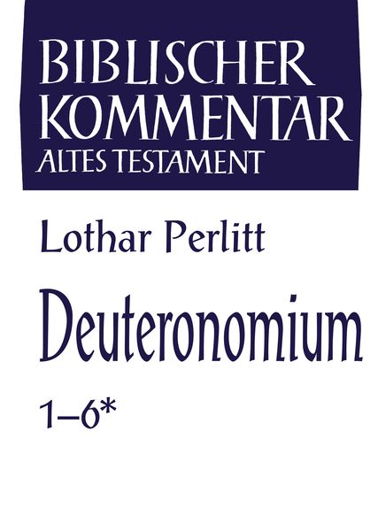 Produktbild: Deuteronomium (1-6*)
