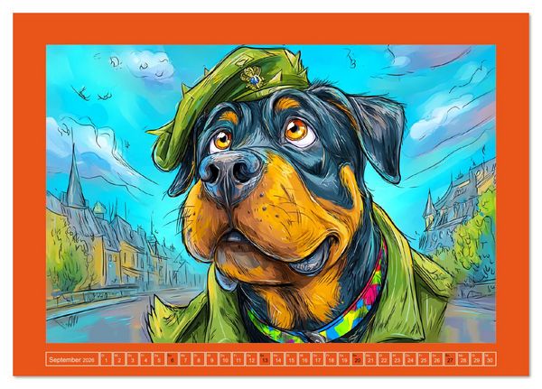 Produktbild: Rotti im Dienst. Hundeeinsatz mit Humor und Witz (Tischkalender 2026 DIN A5 quer), CALVENDO Monatskalender