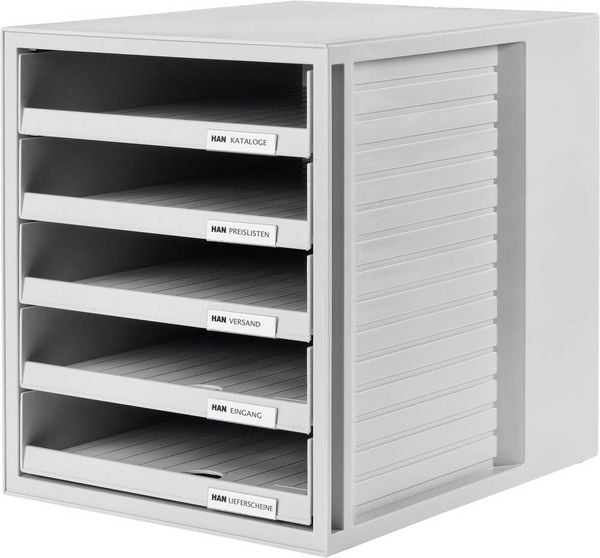 Produktbild: HAN SCHRANK-SET 1401-11 Schubladenbox Lichtgrau DIN A4 Anzahl der Schubf&auml;cher: 5