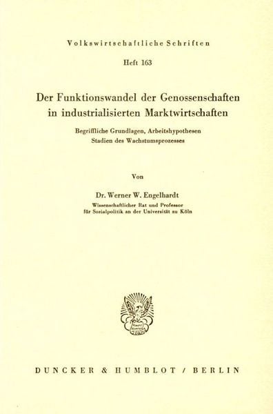Produktbild: Der Funktionswandel der Genossenschaften in industrialisierten Marktwirtschaften.
