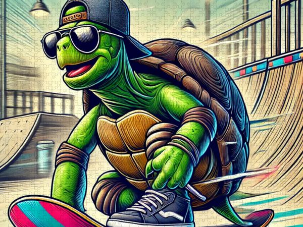 Produktbild: CALVENDO Puzzle Skater-Turtle: Langsam war gestern | 2000 Teile Lege-Gr&ouml;&szlig;e 90x67cm Foto-Puzzle f&uuml;r gl&uuml;ckliche Stunden