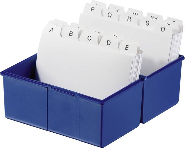 Produktbild: Karteibox A6 quer Kunststoff blau