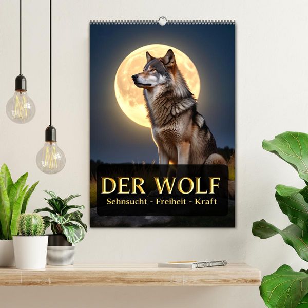 Produktbild: Der Wolf - Sehnsucht Freiheit Kraft (Wandkalender 2026 DIN A2 hoch), CALVENDO Monatskalender