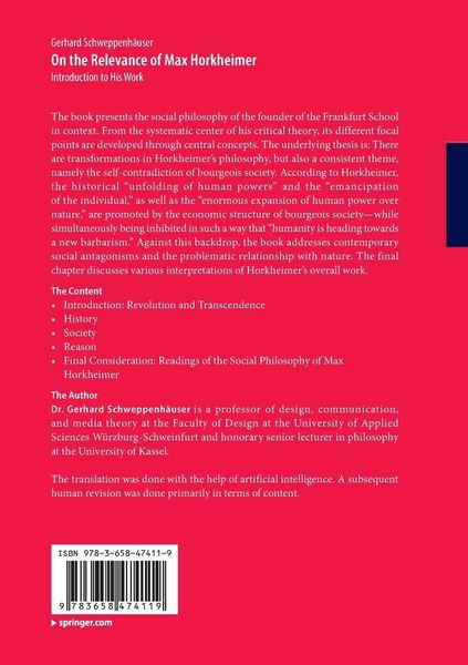 Produktbild: On the Relevance of Max Horkheimer
