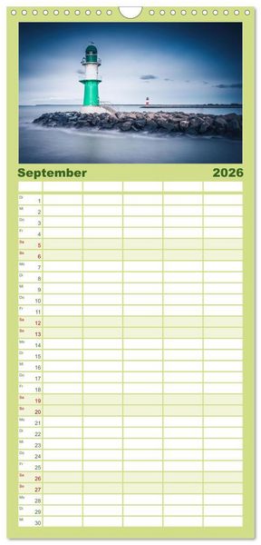 Produktbild: Familienplaner 2026 - Farben der Ostsee II mit 5 Spalten (Wandkalender, 21 x 45 cm) CALVENDO