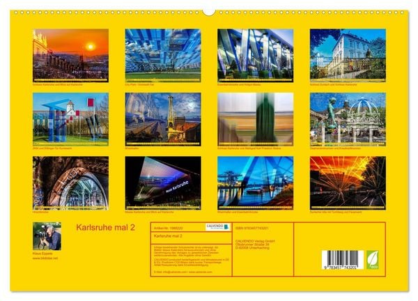 Produktbild: Karlsruhe mal 2 (hochwertiger Premium Wandkalender 2026 DIN A2 quer), Kunstdruck in Hochglanz
