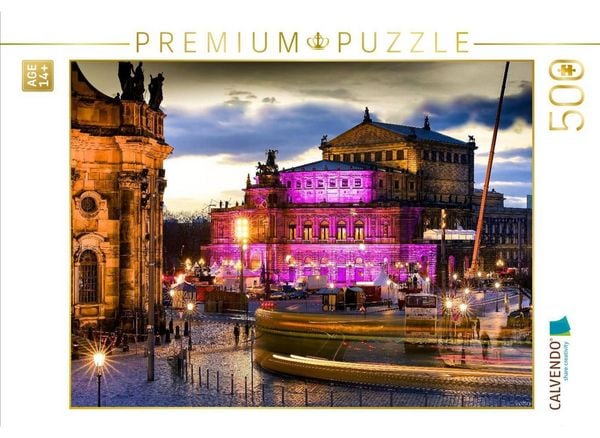 CALVENDO Puzzle Vorbereitungen auf dem Theaterplatz für den Semperoperball | 500 Teile Lege-Größe 48 × 36 cm Foto-Puzzle für Erwachsene