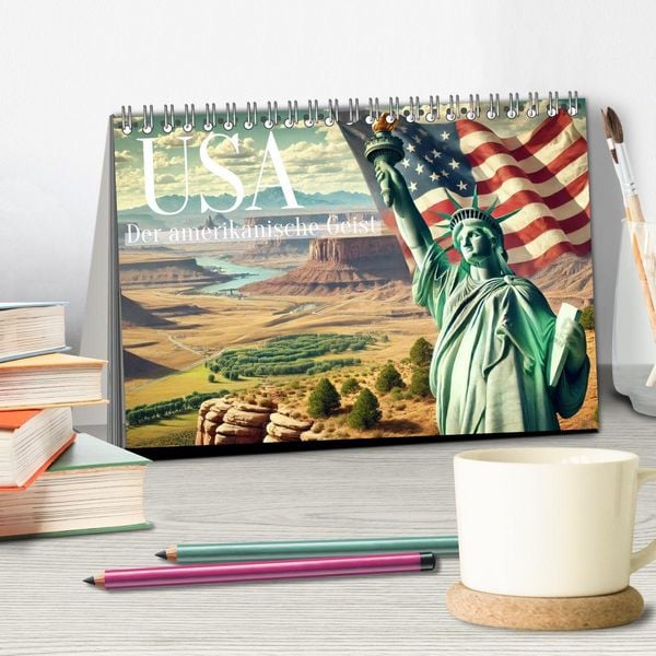 Produktbild: USA - Der amerikanische Geist (Tischkalender 2026 DIN A5 quer), CALVENDO Monatskalender
