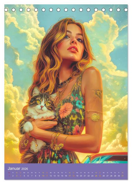 Produktbild: Hippiekinder - Hippiekultur (Tischkalender 2026 DIN A5 hoch), CALVENDO Monatskalender