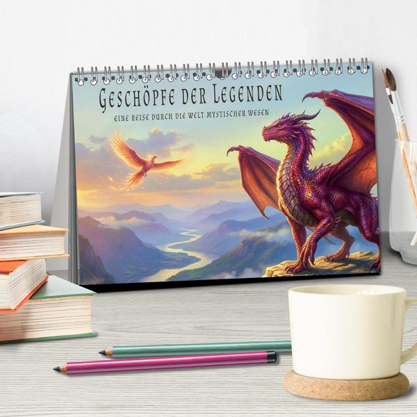 Produktbild: Gesch&ouml;pfe der Legenden - Eine Reise durch die Welt mystischer Wesen (Tischkalender 2027 DIN A5 quer), CALVENDO Monatskalender