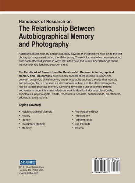 Produktbild: Handbook of Research on the Relationship Between Autobiographical Memory and Photography