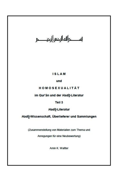 Produktbild: Islam und Homosexualit&auml;t im Qur'&acirc;n und der Had&icirc;t-Literatur