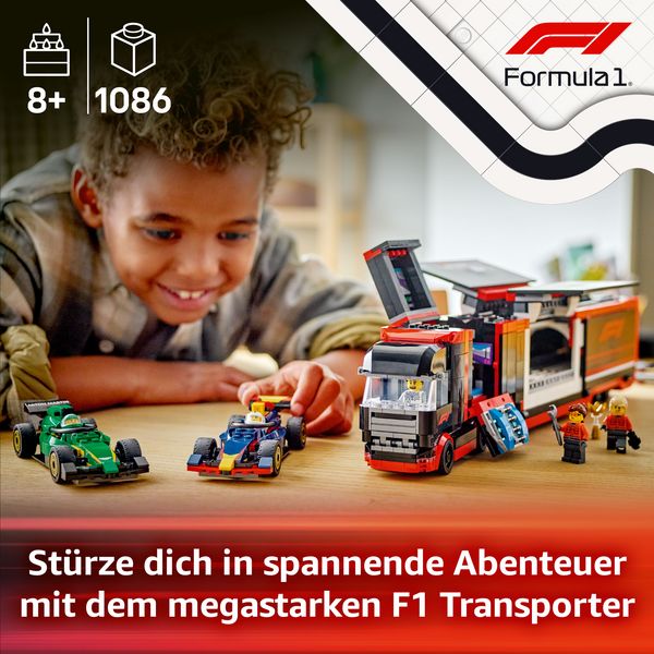 Produktbild: LEGO City F1 Transporter mit RB20 & AMR24 F1 Rennautos - Spielset 60445