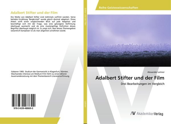 Adalbert Stifter und der Film, Taschenbuch von Alexander Leitner, AV Akademikerverlag, 9783639488692