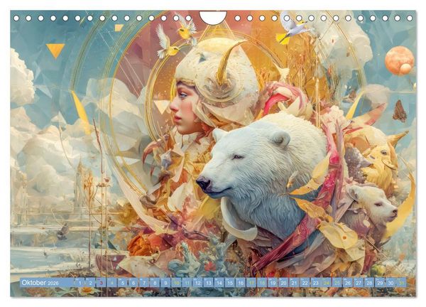 Produktbild: Tierparadies - Tierische Fantasiewelten (Wandkalender 2026 DIN A4 quer), CALVENDO Monatskalender