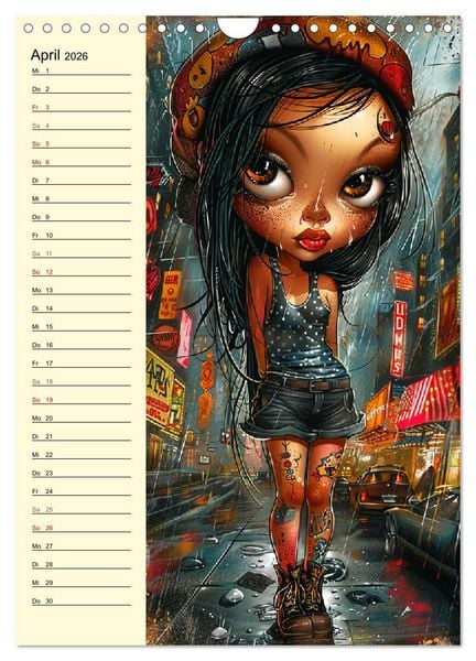 Produktbild: Rockabilly. Strange Comic-Kunst Girls im 50er-Jahre Stil (Wandkalender 2026 DIN A4 hoch), CALVENDO Monatskalender