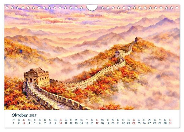 Produktbild: Reisetr&auml;ume Traumreisen. Die sch&ouml;nsten Reiseziele der Welt in Watercolor (Wandkalender 2027 DIN A4 quer), CALVENDO Monatskalender