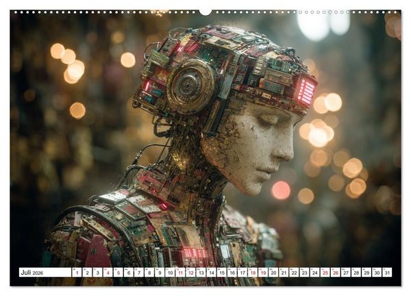 Produktbild: Roboter &ndash; Technik, Poesie und ein Hauch Magie (hochwertiger Premium Wandkalender 2026 DIN A2 quer), Kunstdruck in Hochglanz