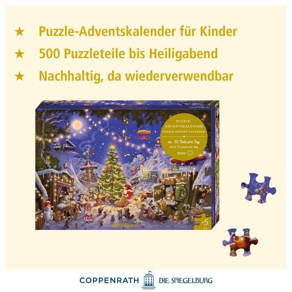 Produktbild: Puzzle-Adventskalender &ndash; Weihnachtsmarkt der Tiere