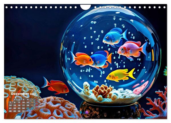 Produktbild: Aquarium in einer Glaskugel (Wandkalender 2026 DIN A4 quer), CALVENDO Monatskalender