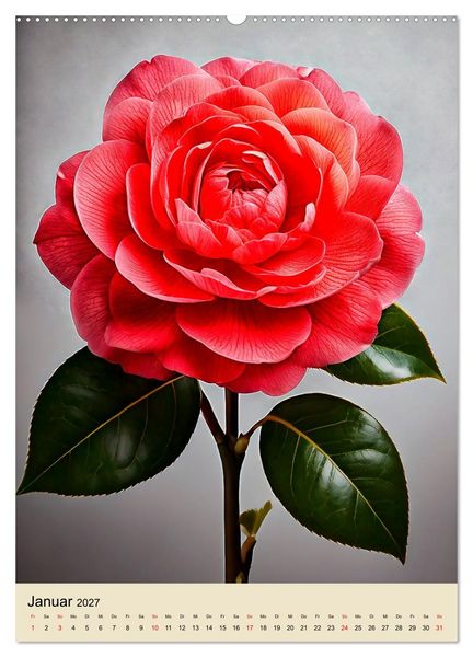 Produktbild: Solit&auml;r: Die Eleganz der Einzelbl&uuml;te (hochwertiger Premium Wandkalender 2027 DIN A2 hoch), Kunstdruck in Hochglanz