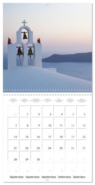 Produktbild: Santorini, Une perle de la M&eacute;diterran&eacute;e (Calendrier mural carr&eacute; 2026 30x30 cm) Calendrier double avec une page pour vos prises de notes