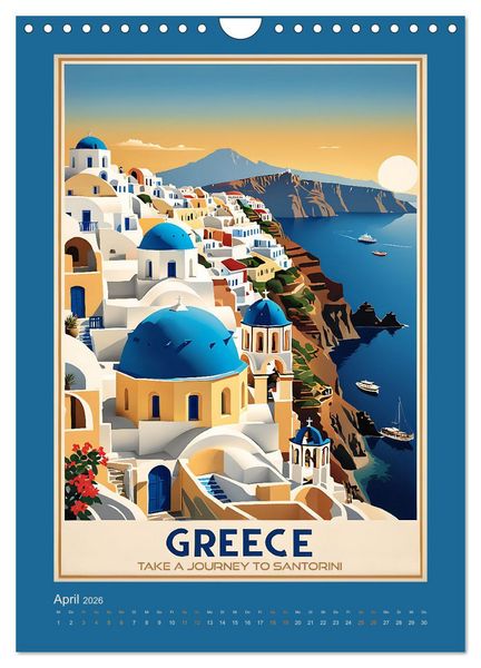 Produktbild: World Travel Poster - nostalgische Reise um die Welt (Wandkalender 2026 DIN A4 hoch), CALVENDO Monatskalender
