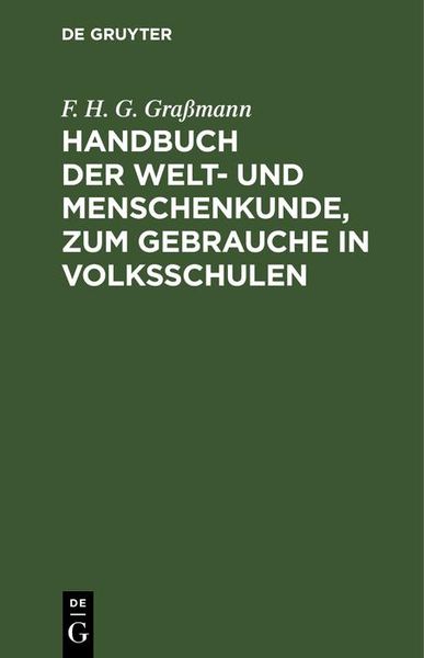 Produktbild: Handbuch der Welt- und Menschenkunde, zum Gebrauche in Volksschulen