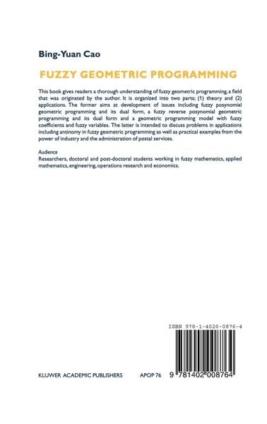 Produktbild: Fuzzy Geometric Programming