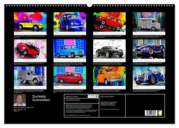 Produktbild: Surreale Autowelten (Wandkalender 2026 DIN A2 quer), CALVENDO Monatskalender