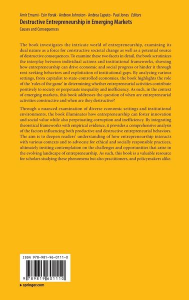Produktbild: Destructive Entrepreneurship in Emerging Markets